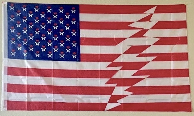 American Grateful Dead-Inspired Bear Flag 3x5 - Red White Blue Deadhead Banner - Image 3