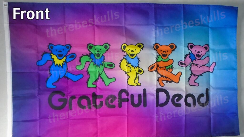 Grateful Dead Dancing Bears Inspired Flag 3×5 – Colorful Tie-Dye Festival Banner