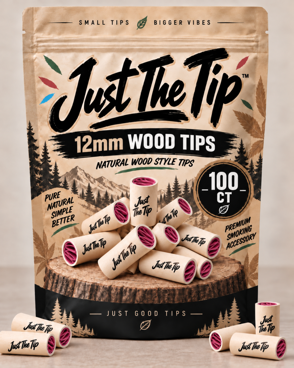 12mm Just The Tip wood tips pouch