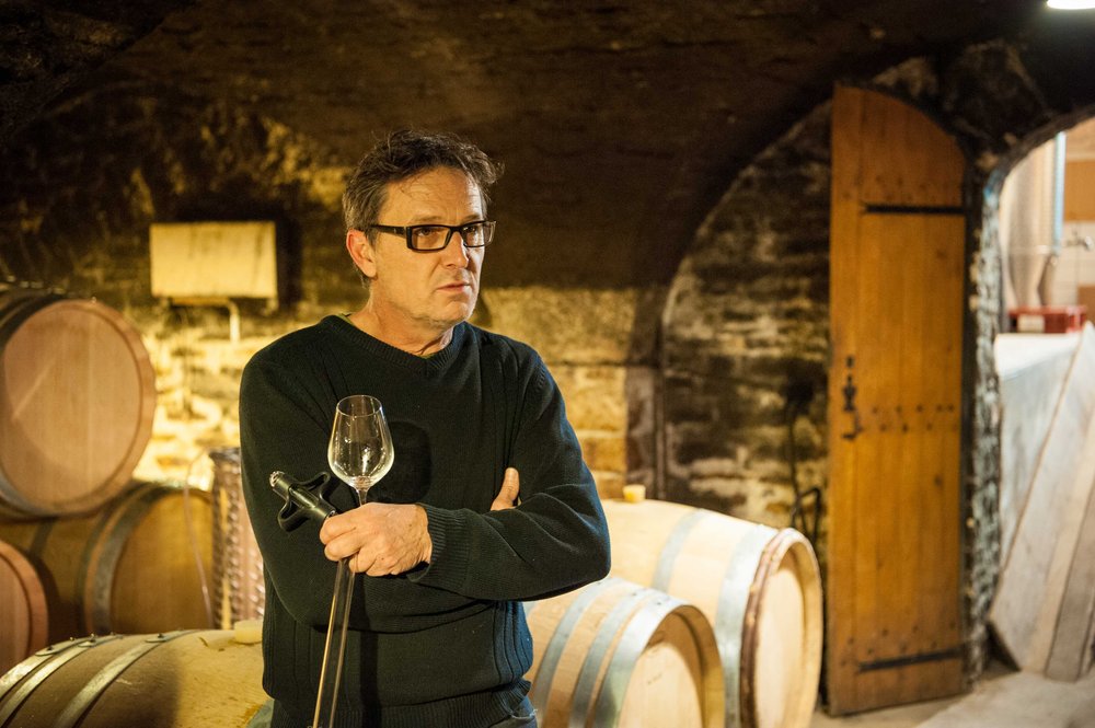 Philippe Duvernay in cellar - Domaine Coffinet-Duvernay