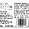Alexander Grappa Grappa Alexander Back Label