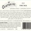 Au Contraire Pinot Noir - Sonoma Coast Back Label