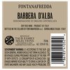 Fontanafredda Barbera D' Alba 750 ml Back Label
