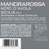 MandraRossa Nero d'Avola Back Label