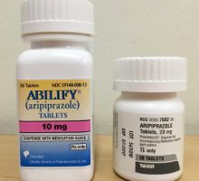 a bottle of Abilify & aripiprazole, digital pills