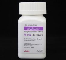 Bottle of the drug Actos, 45mg tablets
