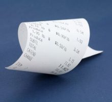 a cash register receipt that may contain bisphenol S
