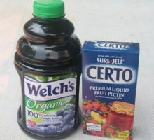 grape juice with pectin, certo and grape juice