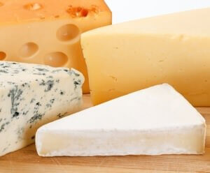 assortment of full-fat cheese