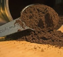 a scoop of coffee grounds