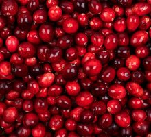 A large pile of cranberries