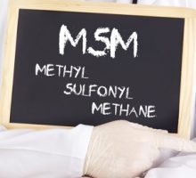 Doctor shows information on blackboard: MSM methyl sulfonyl methane