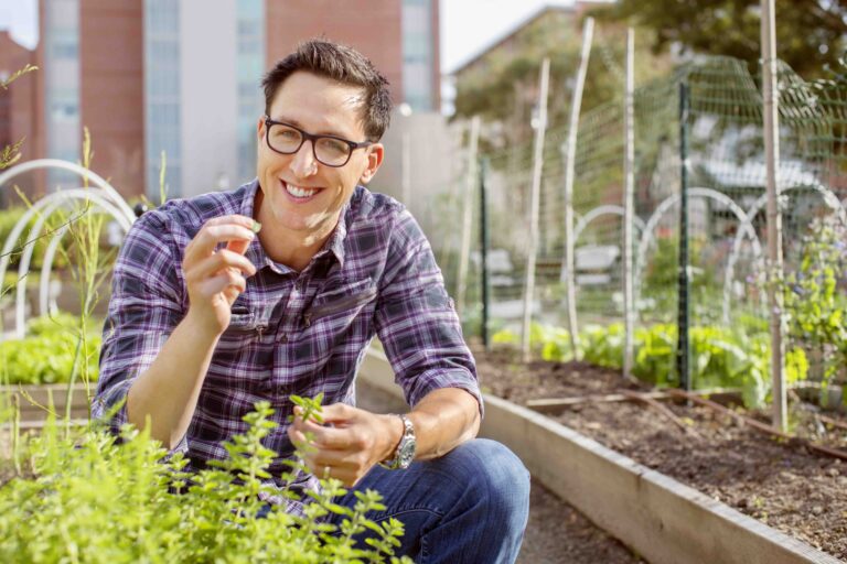 Will Bulsiewicz, MD, in the garden