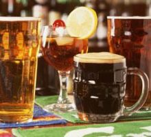 various beers and alcoholic drinks