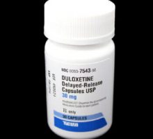 A bottle of generic delayed-release Duloxetine (Cymbalta) 30 mg