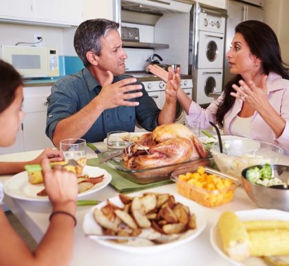 Family Fight at Holiday meal, disagree without fighting