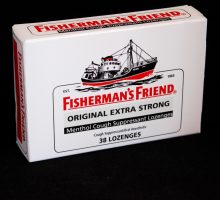 Package of Fisherman's Friend cough lozenges