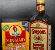 golden raisins and gin