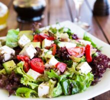 Greek salad as example of Mediterranean diet way to eat for a healthy heart