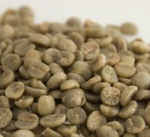 Unroasted green coffee beans