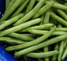 a bunch of fresh green beans