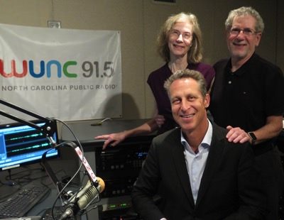 Dr. Mark Hyman with Joe and Terry Graedon in the studio at WUNC