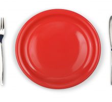 empty red plate