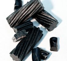 pieces of black licorice candy