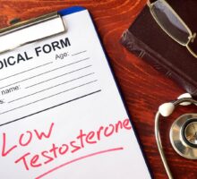 Medical pad with the words Low Testosterone written on it
