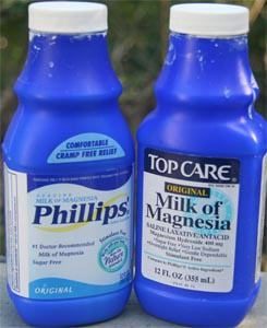 two bottles of Milk of Magnesia (MoM) laxative can be used topically as deodorant