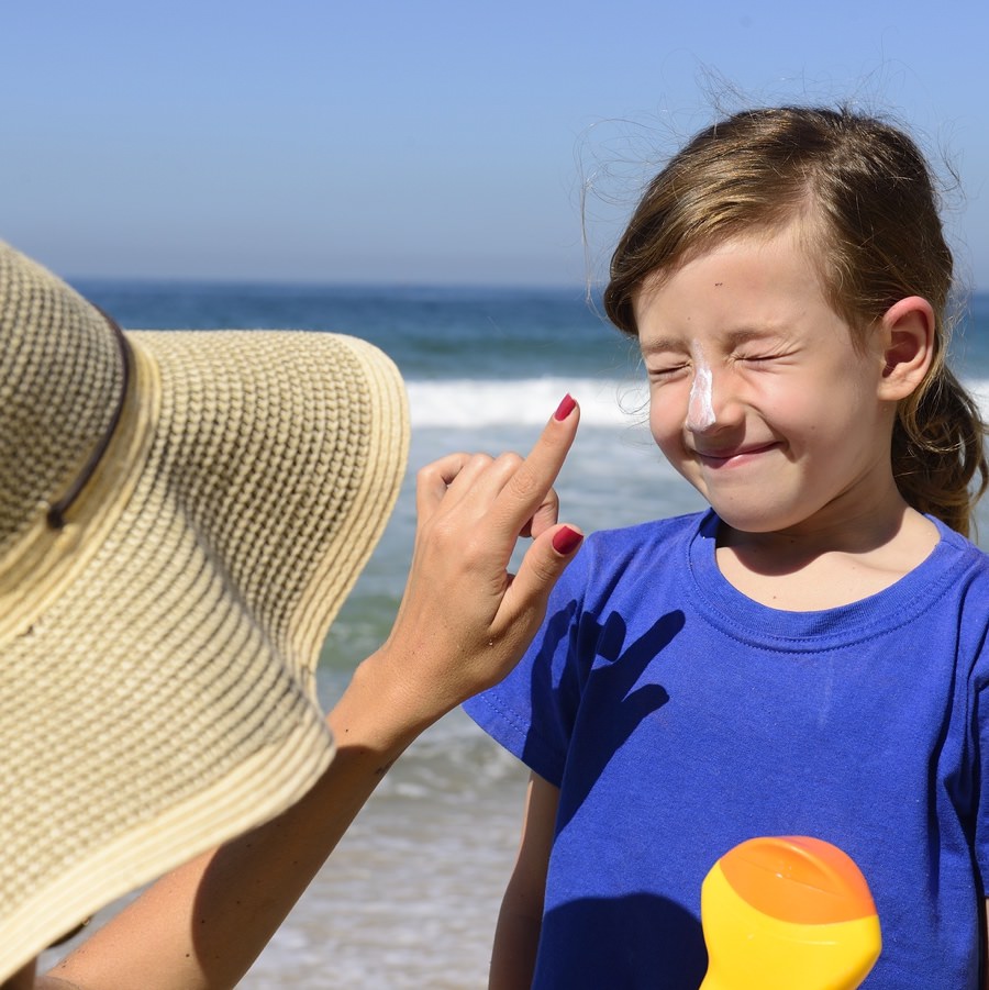 sunscreen on nose