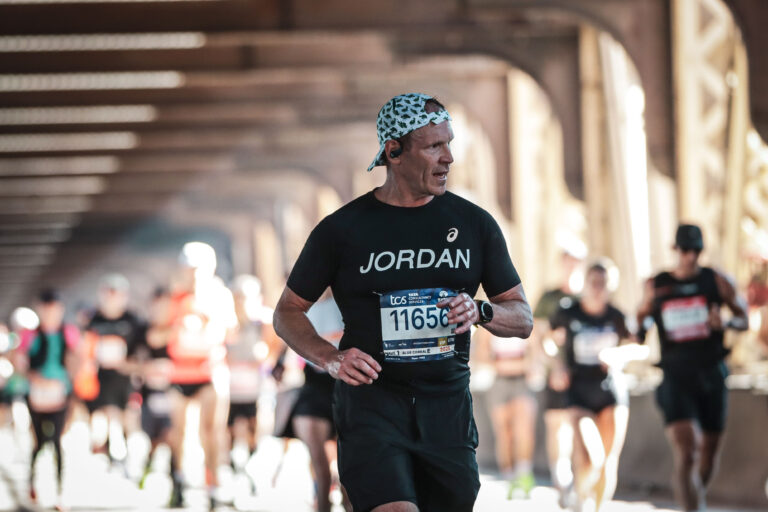 Dr. Jordan Metzl, author of Push, runs the New York City Marathon 2025