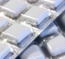 Nicotine gum close up