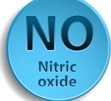 round blue nitric oxide symbol