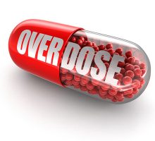 3D Image of a pill with the word Overdose written on the side