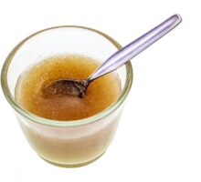 clear glass with spoon and psyllium gel