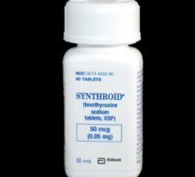 a bottle of Synthroid 50 mcg tablets