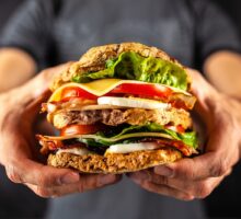 Very tall Dagwood sandwich