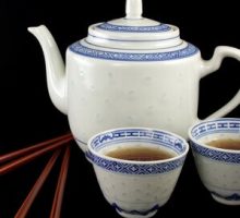 teapot with two small cups