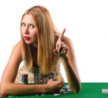 Woman with gambling chips