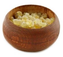 A bowl of Boswellia resin, also known as frankincense