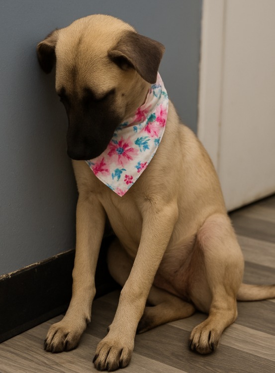 Saddest shelter puppy folds herself into corner waiting for that one special person
