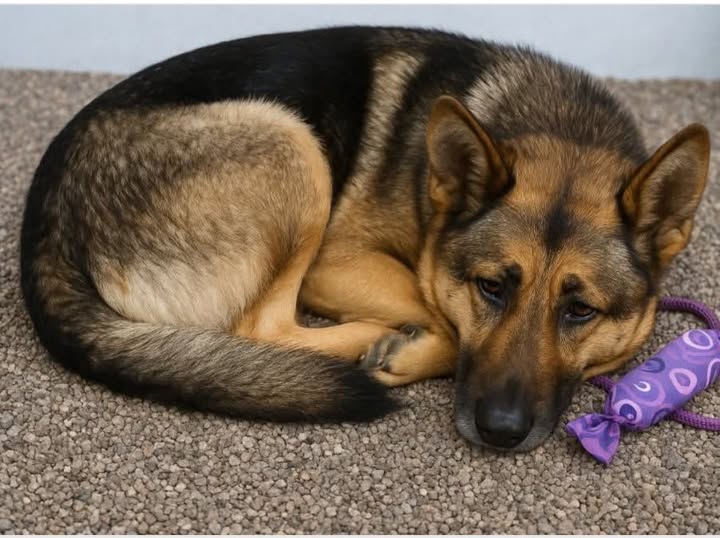 Heartbreaking: German shepherd ‘Daisy’ waiting with her stuffed toy for another chance still full of hope