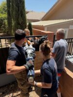 Panicky dog running from fireworks got stuck in fence until firefighters freed him Panicky dog running from fireworks got stuck in fence until firefighters freed him