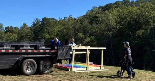 Rainbow Bridge destroyed by Hurricane Helene where collars of most precious pets were left destroyed is being rebuilt