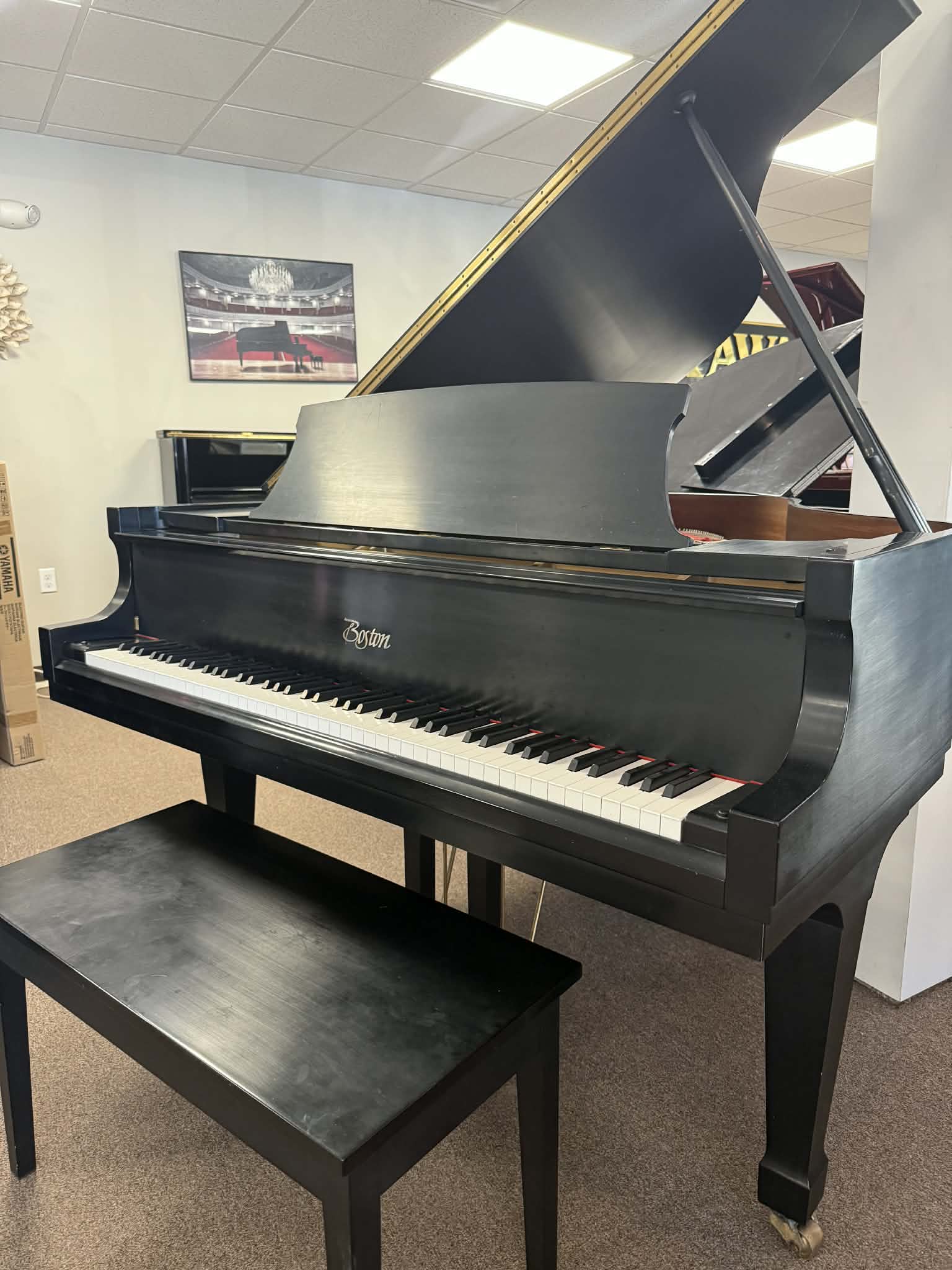 Boston GP163 Satin Black Baby Grand Piano