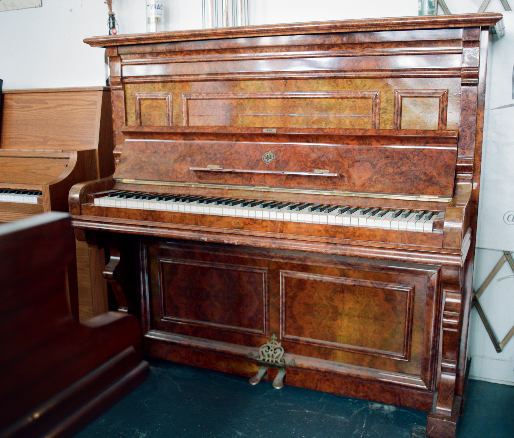 Beautifully Revived Rud. Ibach in Stunning Burl Wood Finish