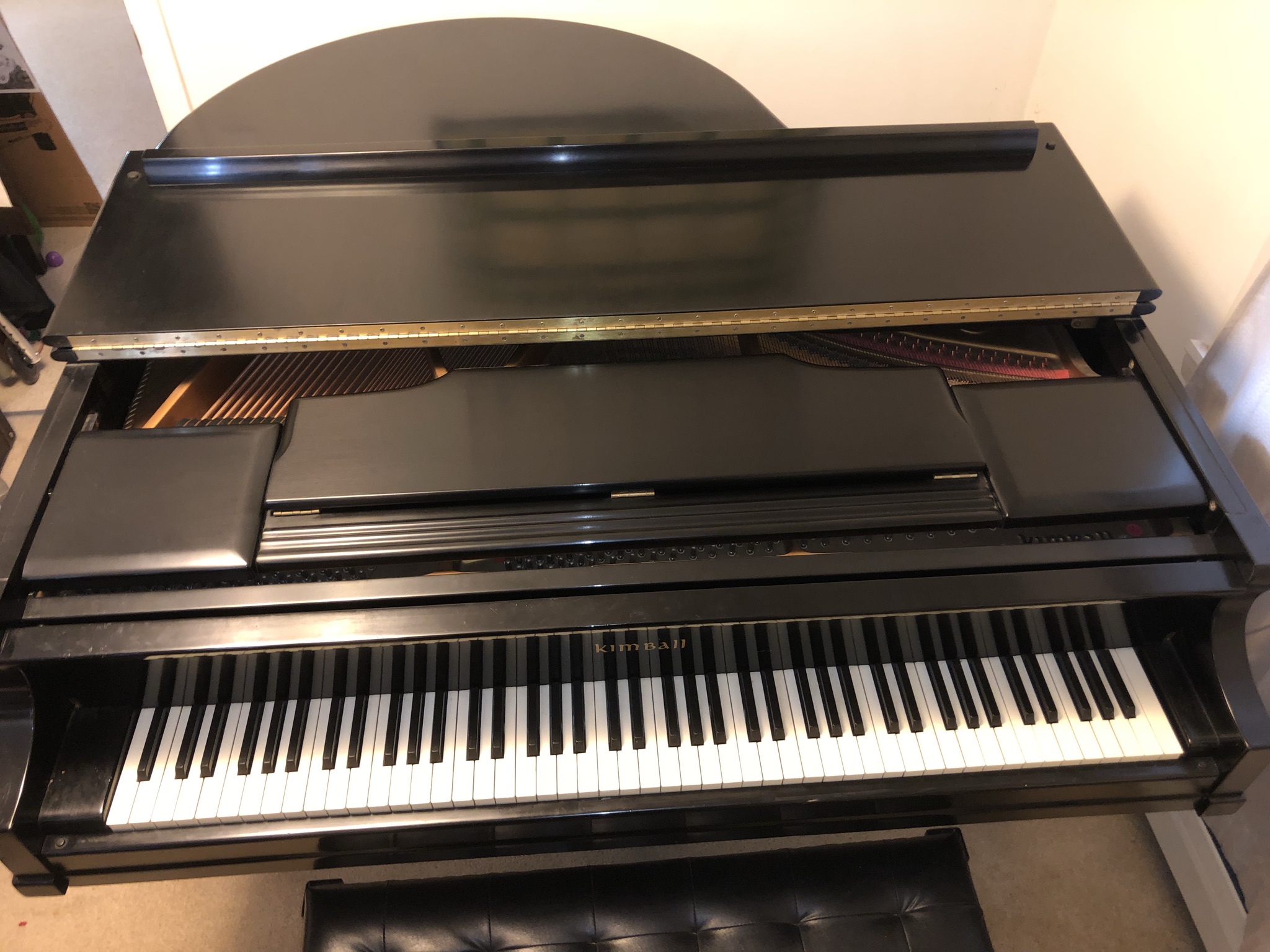 Great price on baby grand satin ebony Kimball