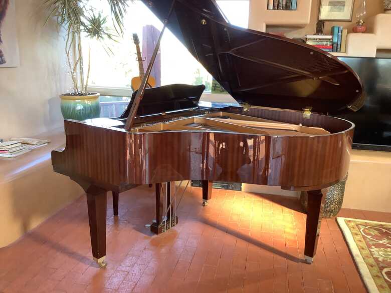 Beautiful mahogany finish Baby Grand piano.