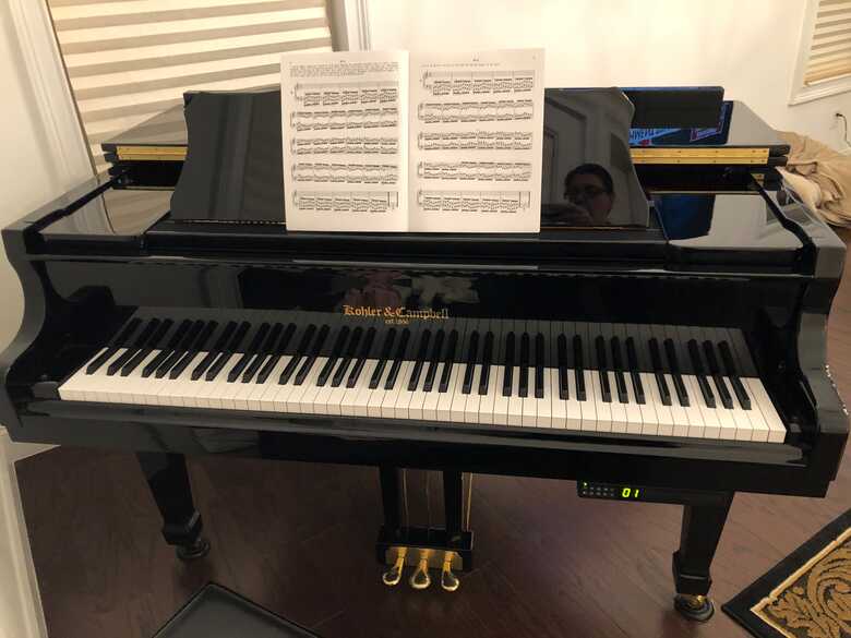 BABY GRAND PIANO WITH PIANO DISC PLAYER